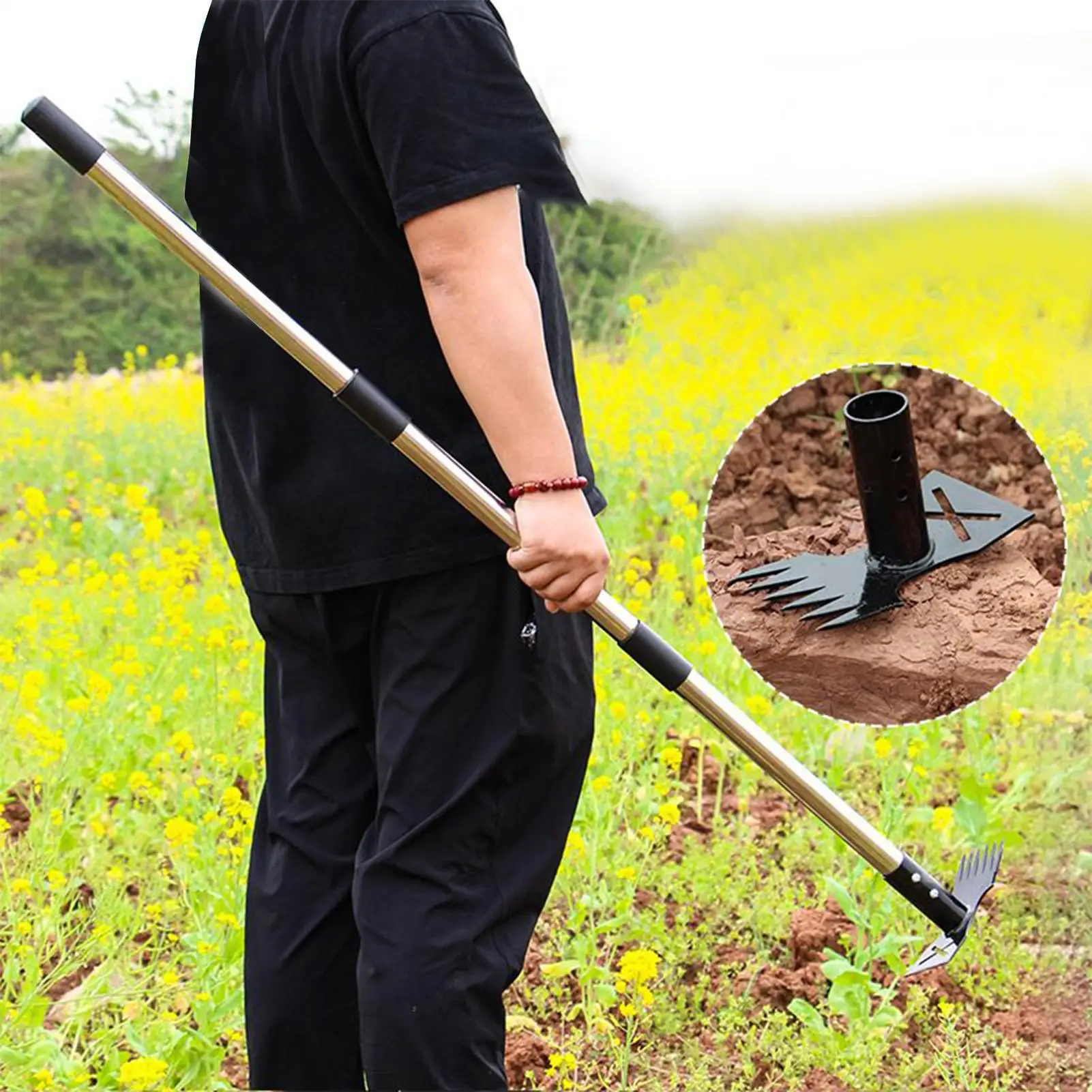 

Weeder Tool Garden Weeds Pulling Tool Double-Sided Rust-Resistant Digger Ergonomic Design For Yard Backyard Weeding Grass Farm