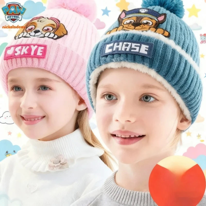 Sombrero de patrulla canina figura de Anime Cosplay Skye Chase niños niñas invierno cálido niños gorra de dibujos animados Kawaii niños juguete de regalo de cumpleaños
