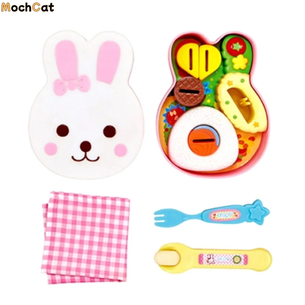 

Rabbit Shape Food Feeding Toy Pretend Play Simulation Model Lunch Box Pudding Toy Early Education Kawaii Play House Toys