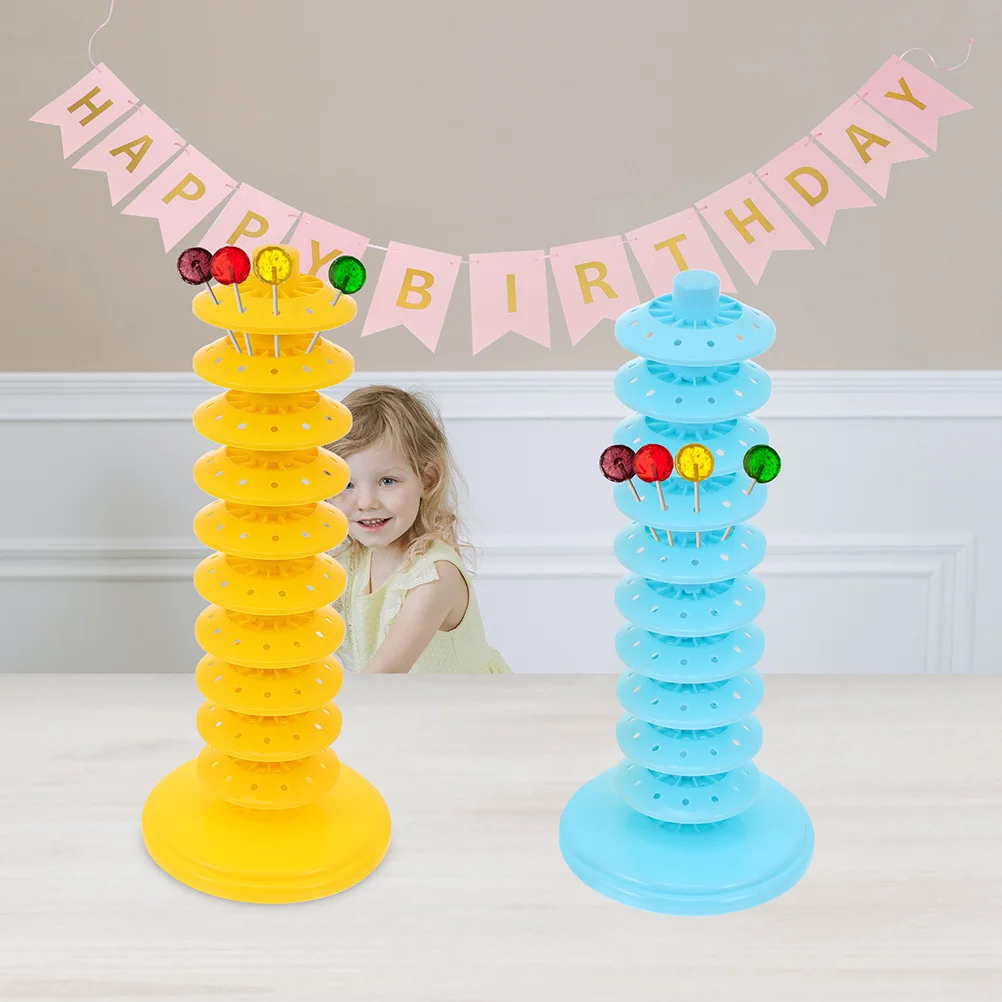 

2 Pcs PP Material Lollipop Holder Adjustable Stand Reusable Candy Display Rack Party Decorations Multi Tier Lollipop