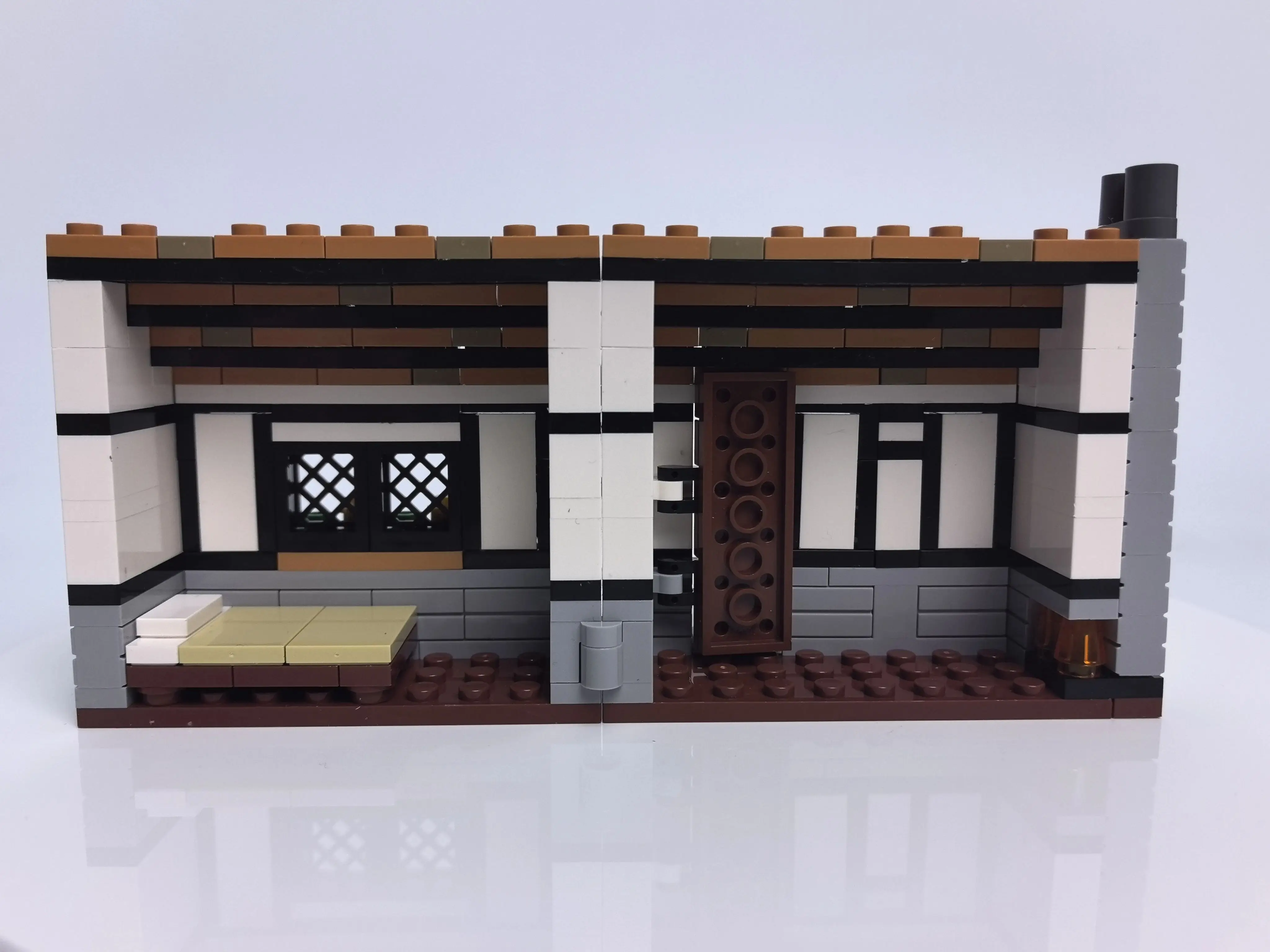 230pcs moc Straßen ansicht mittelalter liches Mini-Haus Bauernhaus Wasserrad Bausteine Stadt architektur Ritter Soldat Castletoys Geschenk