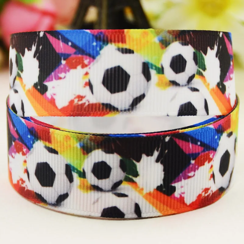 22mm 25mm 38mm 75mm Football Cartoon printed Grosgrain Ribbon party decoration 10 Yards