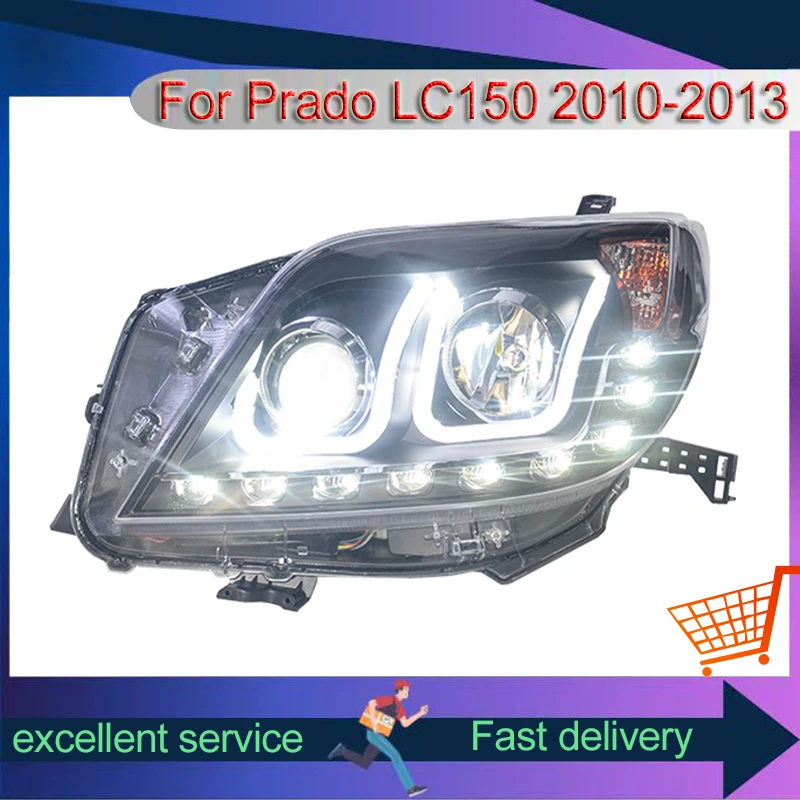 

A Pair Of For Toyota 2010-2013 Prado LC150 Front Light FJ150 Xenon Projector Lens DRL Head Lamp LED Turn Signal Auto Accessories