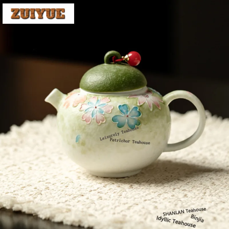 

160ml Hand-painted Flowers Teapot Zen Tea Infuser Pot Household Tea Maker Kettle With Strainer Tableware Accessories Ornaments