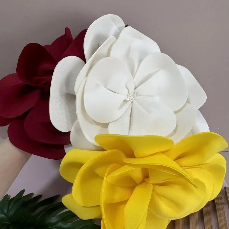 652F ودية النسيج أكاليل من الزهور المرأة حفلة إكسسوارات الشعر المتضخم زهر تصميم صورة تبادل لاطلاق النار الدعامة قابلة لإعادة #5