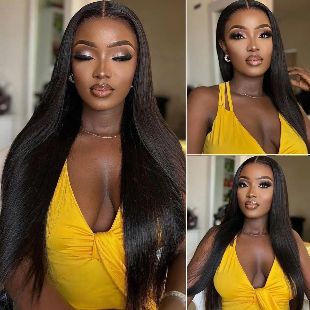 

13x4 Straight Human Hair 200 Density Glueless Wigs 13x6 Lace Front Wigs Human Hair for Women Pre Plucked with Baby Hair 24 Inch