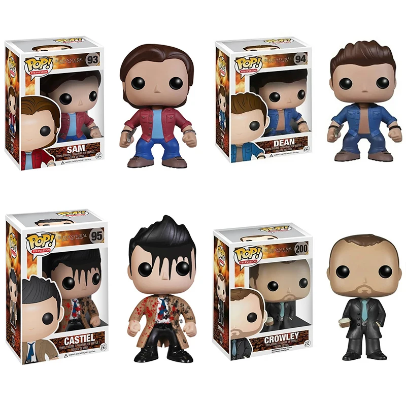 Funko Supernatural Join the Hunt 샘 93 # 딘 94 # 카스티엘 95 # 크로울리 200 # 액션 피규어 POP 모델 인형 장난감, 생일 선물