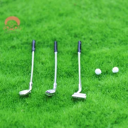 1 Set 1:12 Dollhouse Miniature Furniture Metal Golf Clubs Set Pretend Play Toys Doll House Decoration Accessories