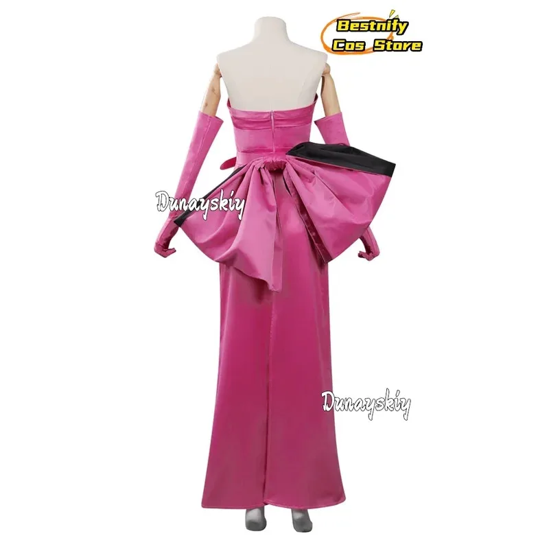 CosplayMonroe Cosplay Fantasia Costume Blonde Norma cos Jeane Pink Bandeau Evening Dress Role-play Disguise Women's Long D om[8
