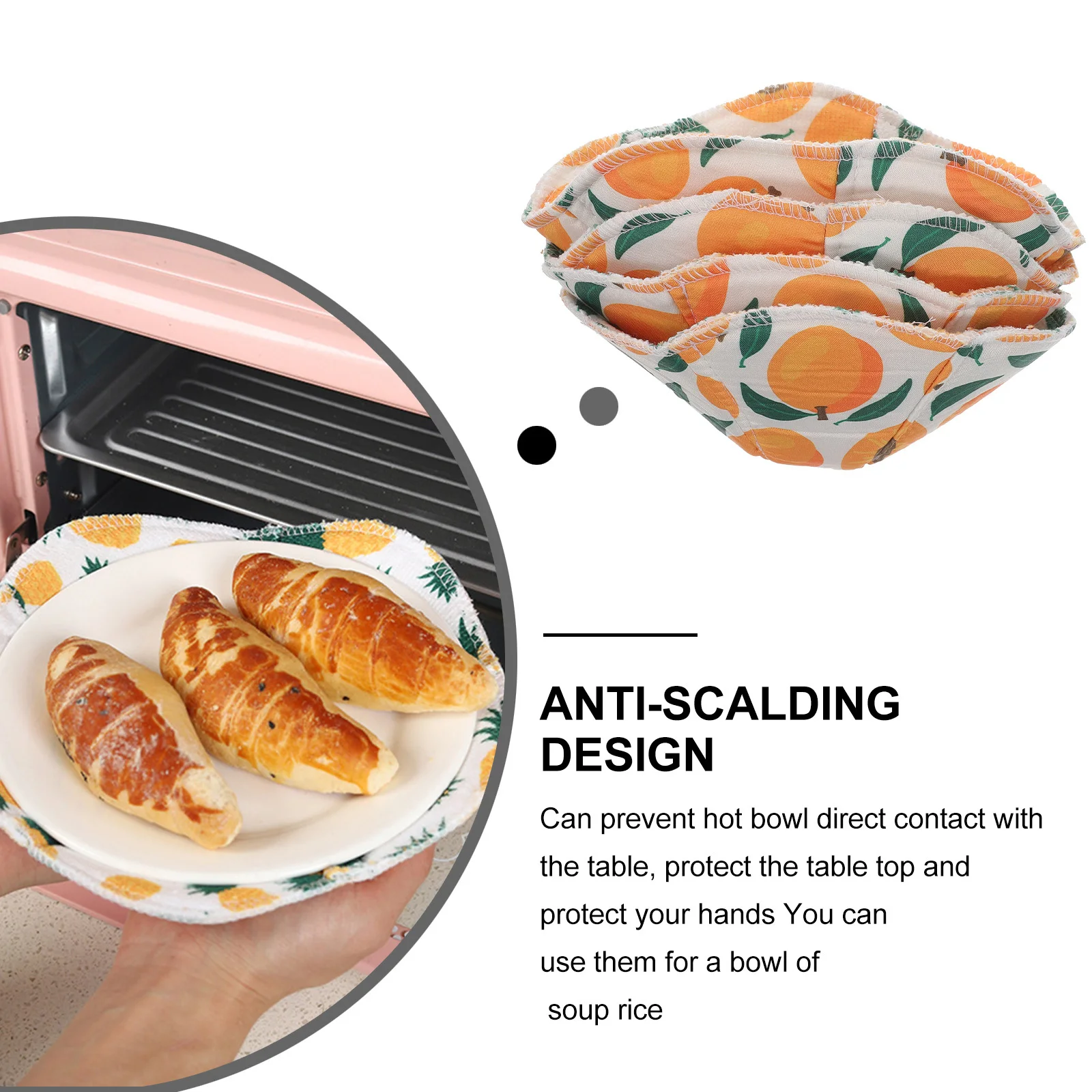 

4Pcs Microwave Bowl Holders Insulation Anti-Slip Hot Bowl Protector Kitchen Gadgets Mat Kitchen Supplies Bowls Holder