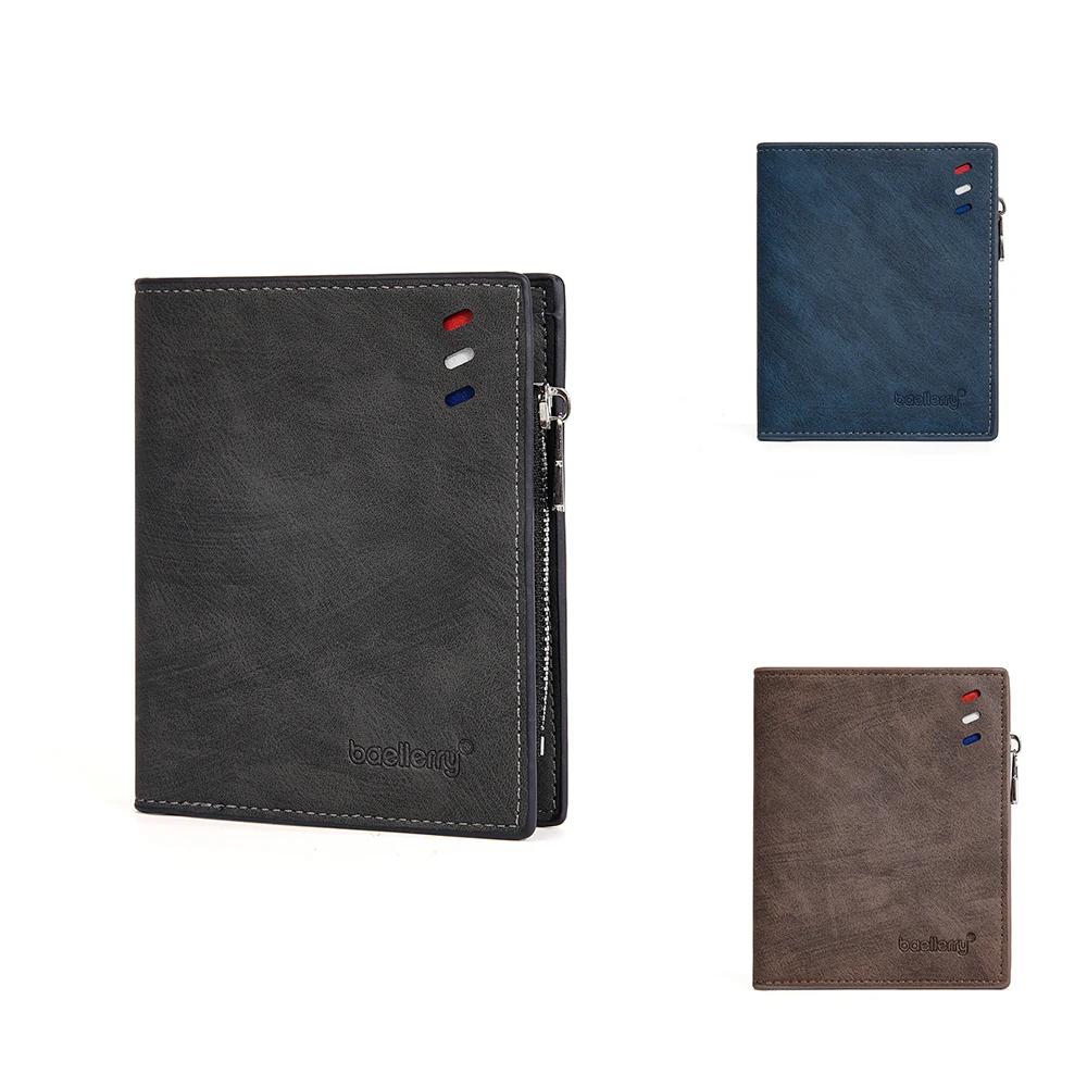 Baellerry Corporate Gift Wallet Front Pocket Optimized PU Leather Anti-Theft Multi-Organizer for Executives