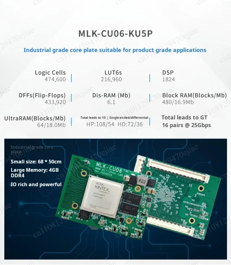 

MILINKER MLK-H7-CU06-KU5P FPGA Development Board - Xilinx Zynq UltraScale+ MPSoC Platform with PCIe x8 & Vivado SDK Support