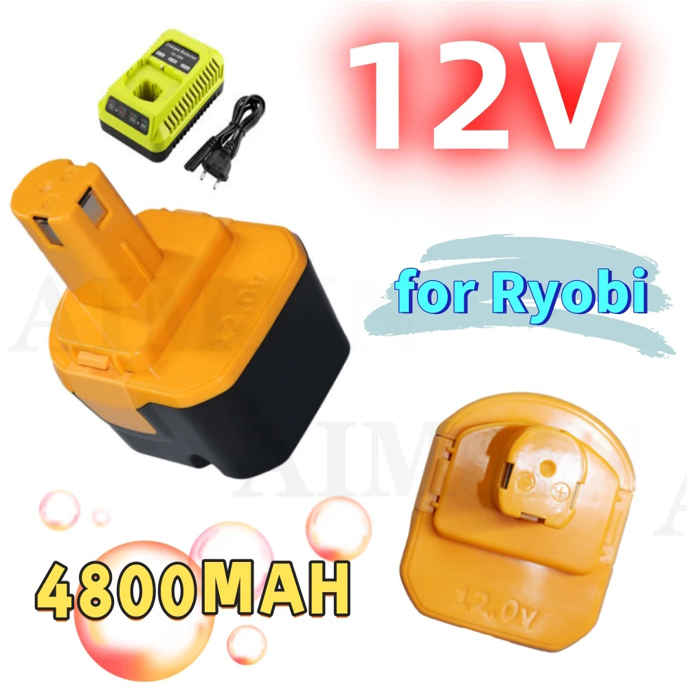 

for Ryobi Cordless Drill Screwdriver Tools B-1230H B-1222H B-1220F2 B-1203F2 12V 4.8Ah/6.8Ah/9.8Ah NiMh Replacement Battery