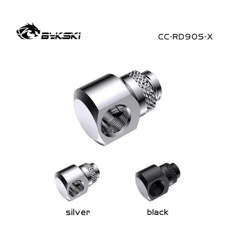 

Bykski G1/4'' 90 Degree Rotary Elbow Fitting / Connector Adapter PC Water Cooling Accessories Black Silver / CC-RD90S-X