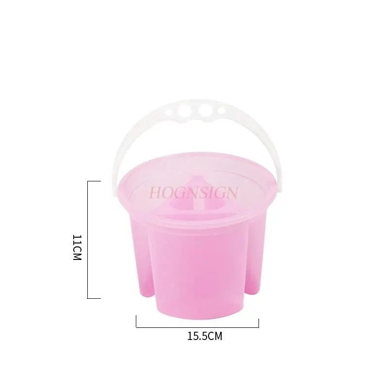 

1 шт. ведро для мытья ручек, разделенное в отделения, художественное ведро, портативный и многофункциональный контейнер для мытья ручек