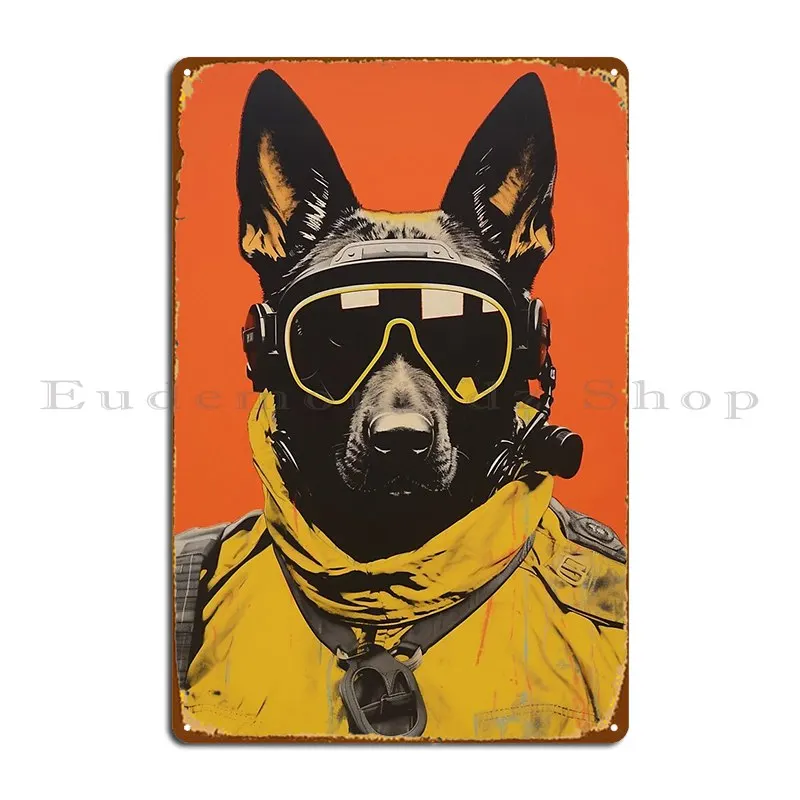 Malinois Skydiver Belgian Shepherd Goggles Luvandsocial Metal Signs Decoration Cinema Club Personalized Cinema Tin Sign Poster