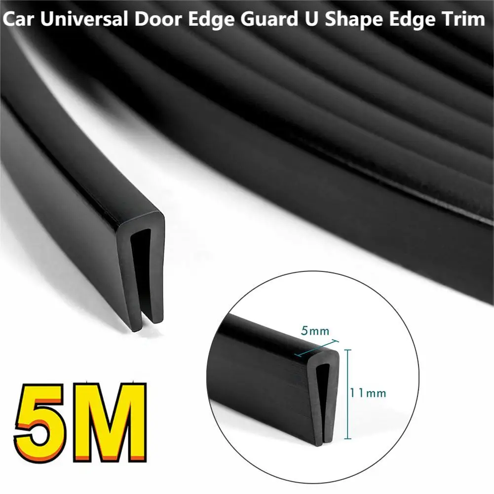 

5M Car Door Edge Protector Strip Trim U-Shape Rubber Guard Seal Anti Oil Seal Edge Shield Encloser Car-Styling