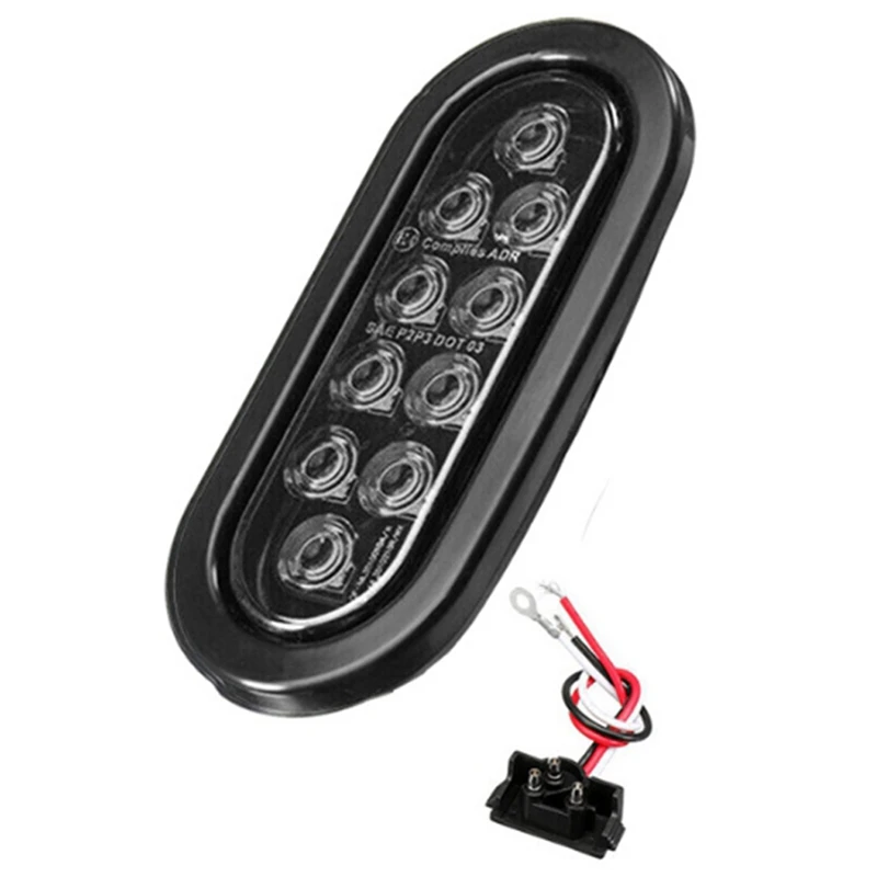 

Car Oval 10LED Light Bulbs Brake Lights with Plug12V Turn Signal Lights Universal for Most Cars Trucks Trailer White