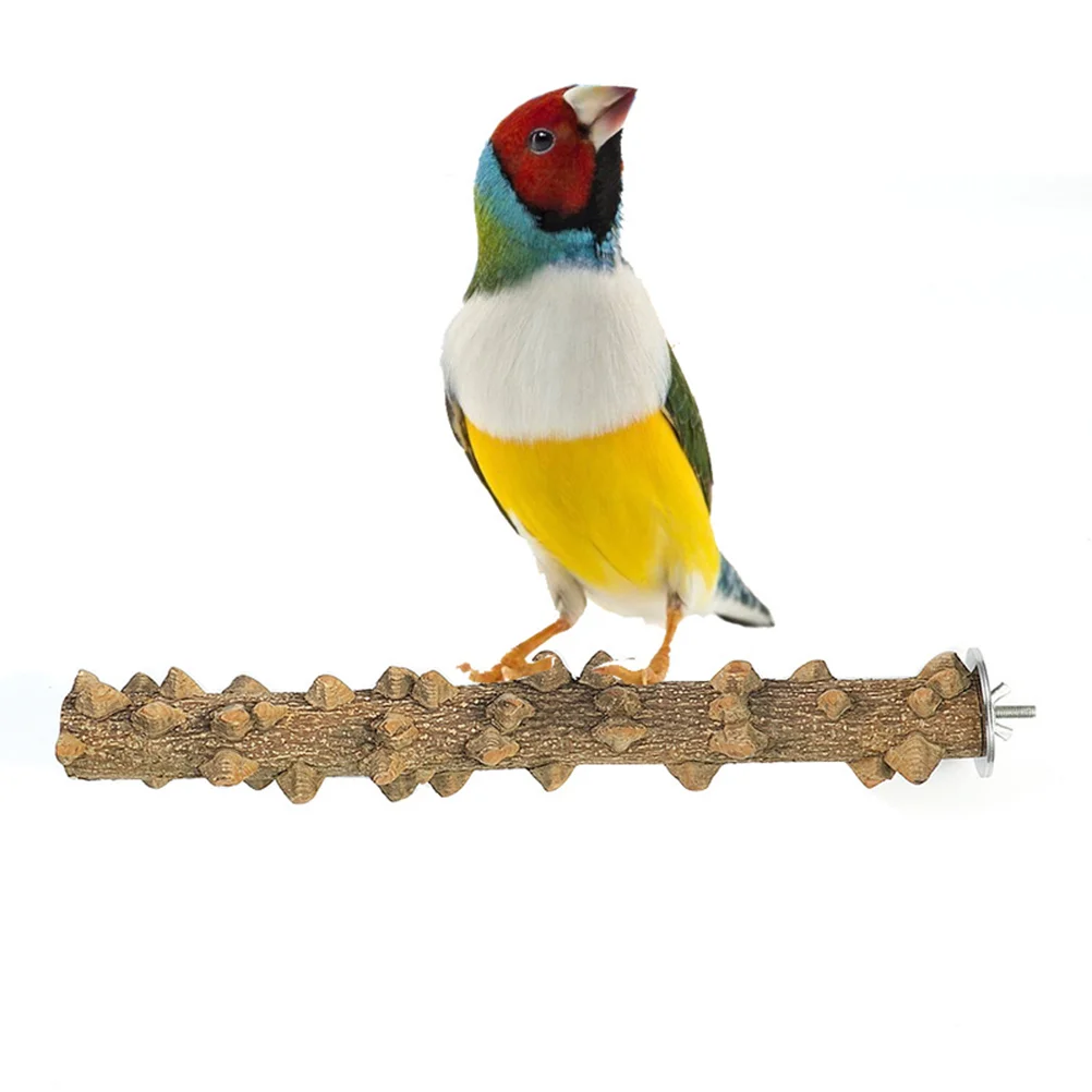 

Pet Parrot Toys Bird Cage Perches Stand Natural Wood Stand Rack Toy Branch For Parrots Bird Cage parrot play stand