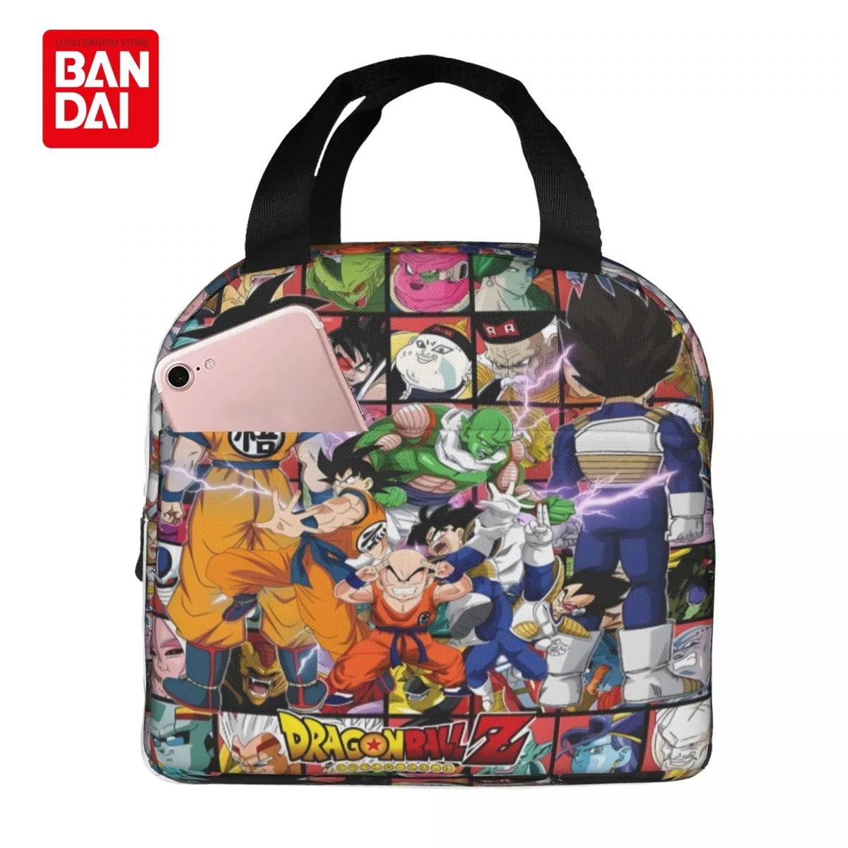 Bandai Japan Anime Dragonball Z Lunch Bag for School Kids Office Goku  Sac Lunch Portable Thermal Cooler Lunch Box Handbag Gift