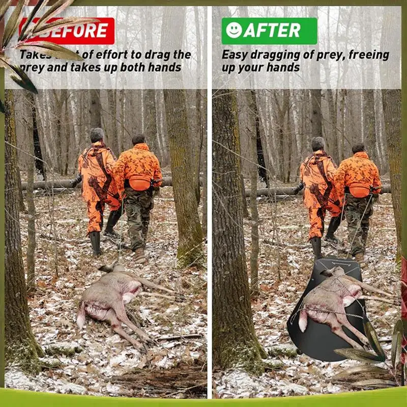 

2Set Deer Drag Sled, Portable Ice Fishing Sled With Rope Multi-Purpose Dog Sled Game Hauler Sled For Hunting, Fire Wood Durable