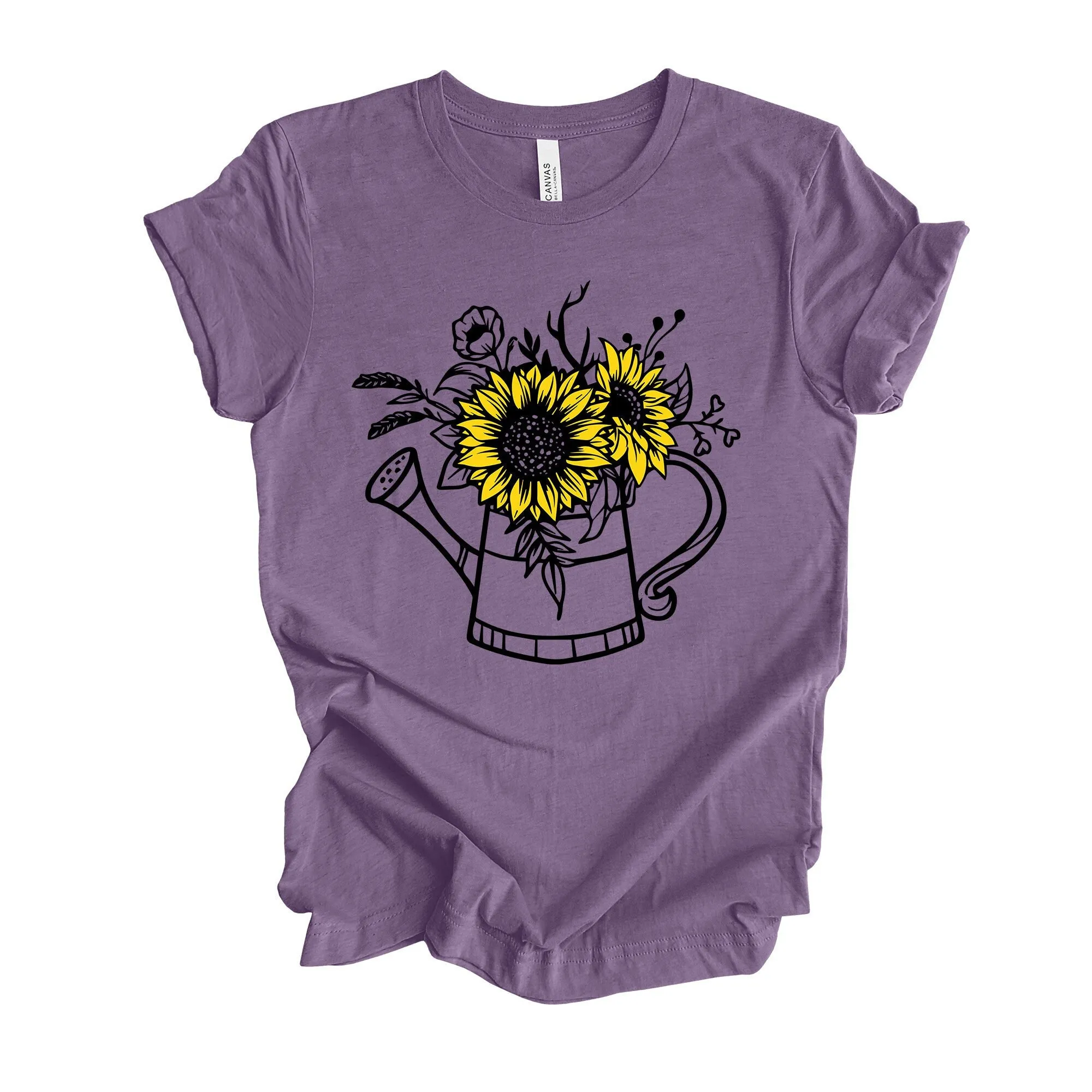 Sunflower T Shirt Sunflowers In A Pitcher Design On Premium Bella Canvas Unisex 3 Color Choices Plus Sizes Available