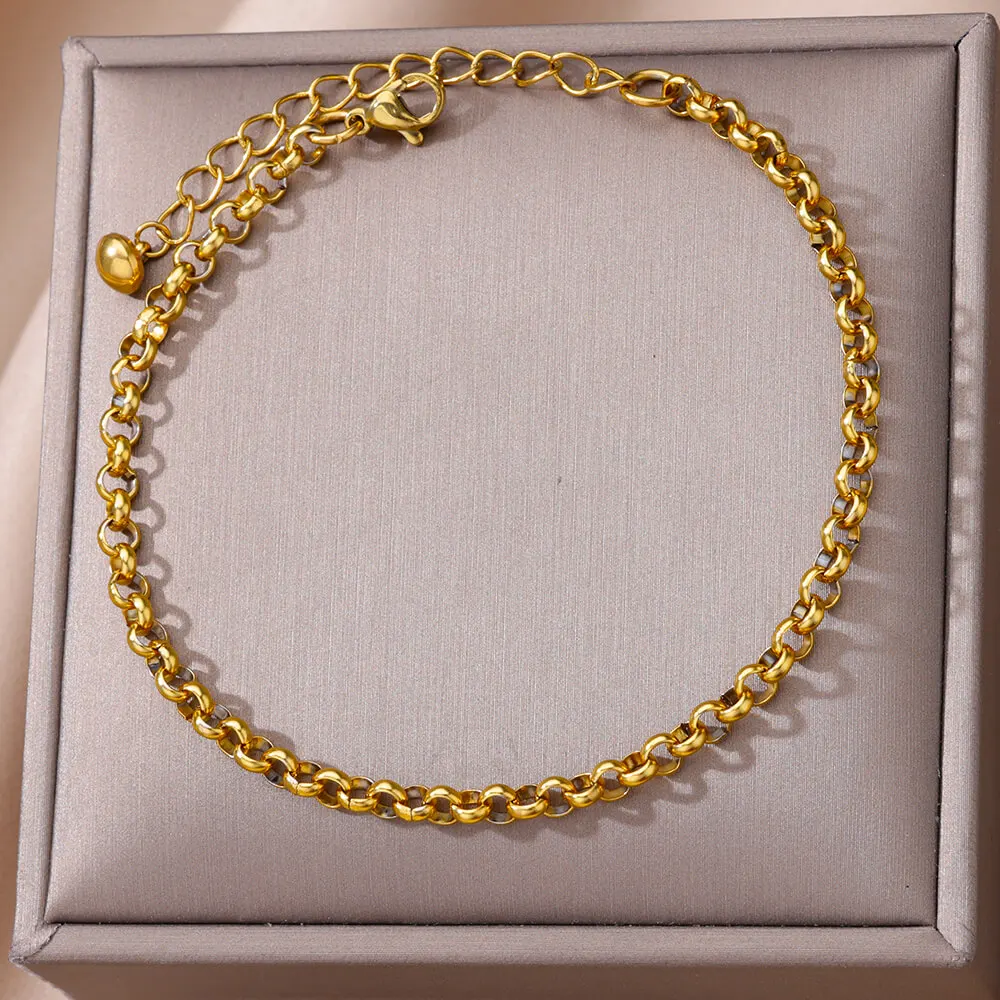 

Anklets for Women Stainless Steel Gold Color Chain Anklet Female Summer Beach Accessories Foot Leg Bracelets New Fashion Jewelry jewelry for women