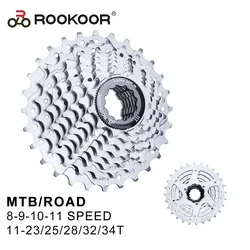 ROOKOOR 8 9 10 11 Speed Bicycle Cassette Freewheel MTB Road Bike 11-23T 25T 28T 32T 34T Sprocket for SHIMANO SRAM Cycling Parts