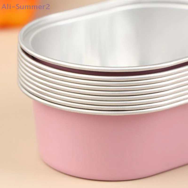 {MX} 10 Stück 68 ml Aluminiumfolie Kuchenform Cupcake Pan Liner mit Deckel Hitzebeständige Folie Backförmchen Küchenwerkzeuge