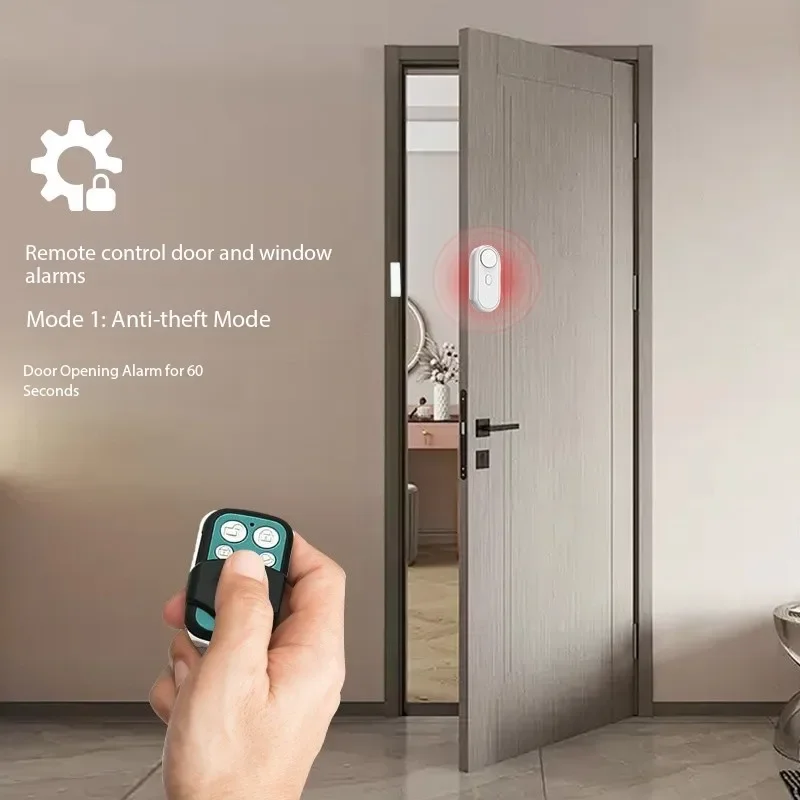 0-120 ديسيبل صوت 2 في 1 اهتزاز وإنذار مفتوح للباب والنافذة مع حساسية اهتزاز 5 مستويات، بطارية AAA وجهاز تحكم عن بعد