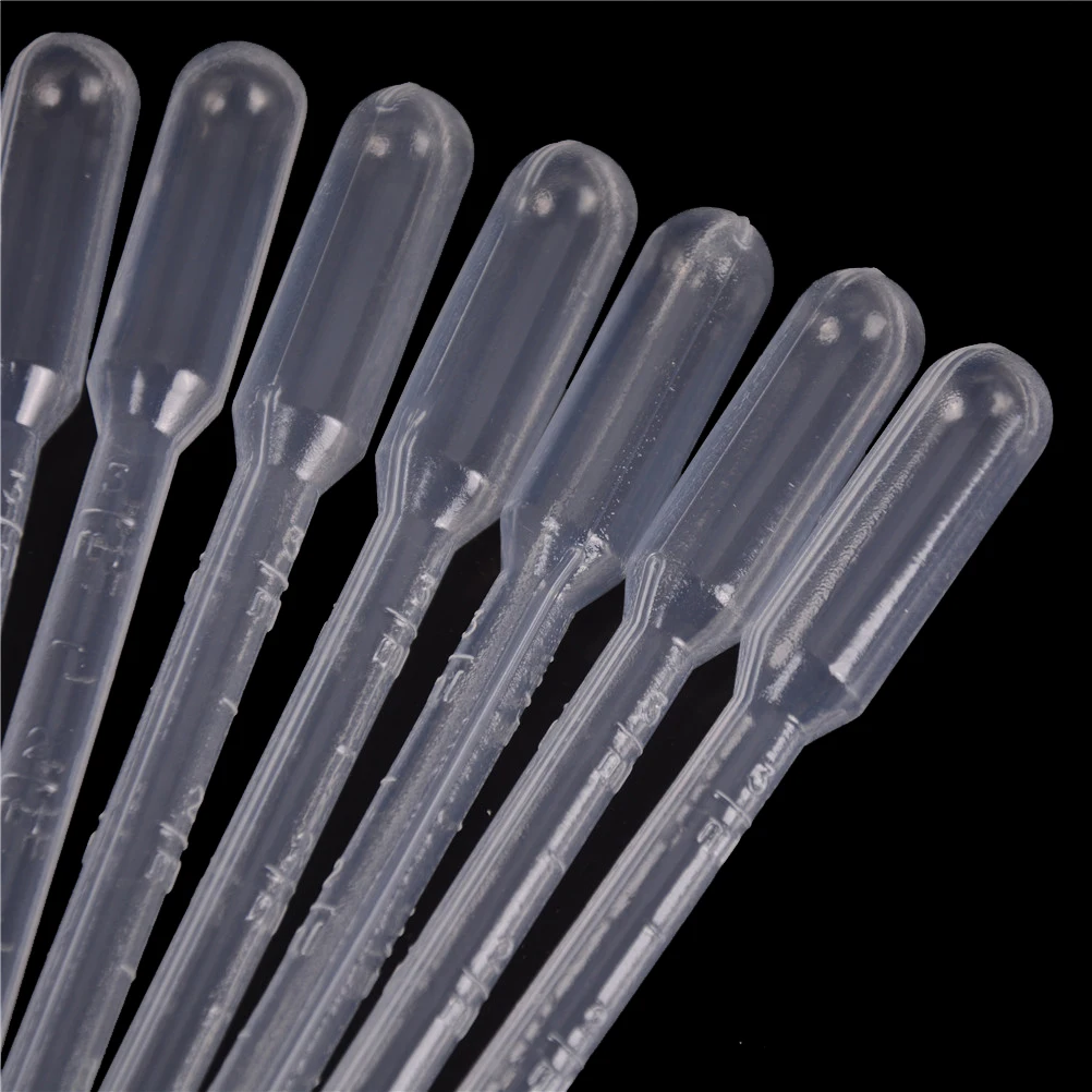 10/20PCS Transfer Pipettes 3ml Plastic Transparent Pipettes Disposable Safe Eye Dropper Transfer Graduated Pipettes Lab Supplies