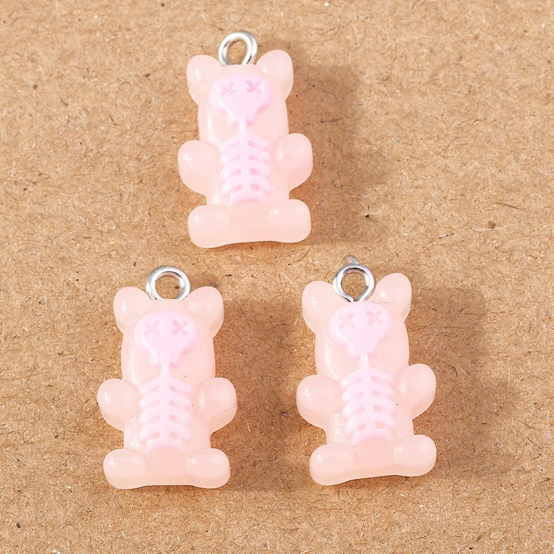 10 Stück 20 x 11 mm niedliche Harz Tier Bär Charms Anhänger für Schmuckherstellung Ohrringe Halskette DIY Zubehör Zubehör – Detail 5