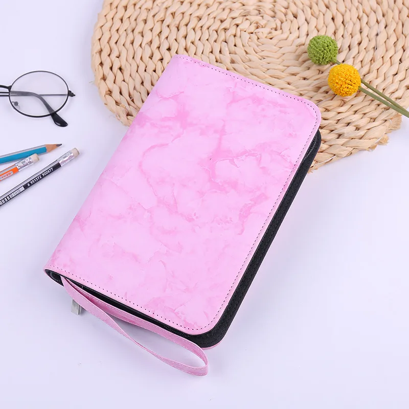 A6 Hand Zip Bag Marble Loose Leaf Binder Notebook Inner Core Cover Note Book Planner Office Stationery Supplies