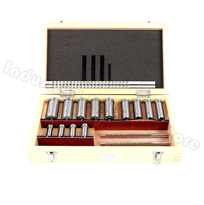 22pcs Metric Size B Type 4mm 5mm + C Type 6mm 8mm & 13pcs Bushing Sleeve & 5pcs Shim Kit Metalwoking Tool Keyway Broach Set