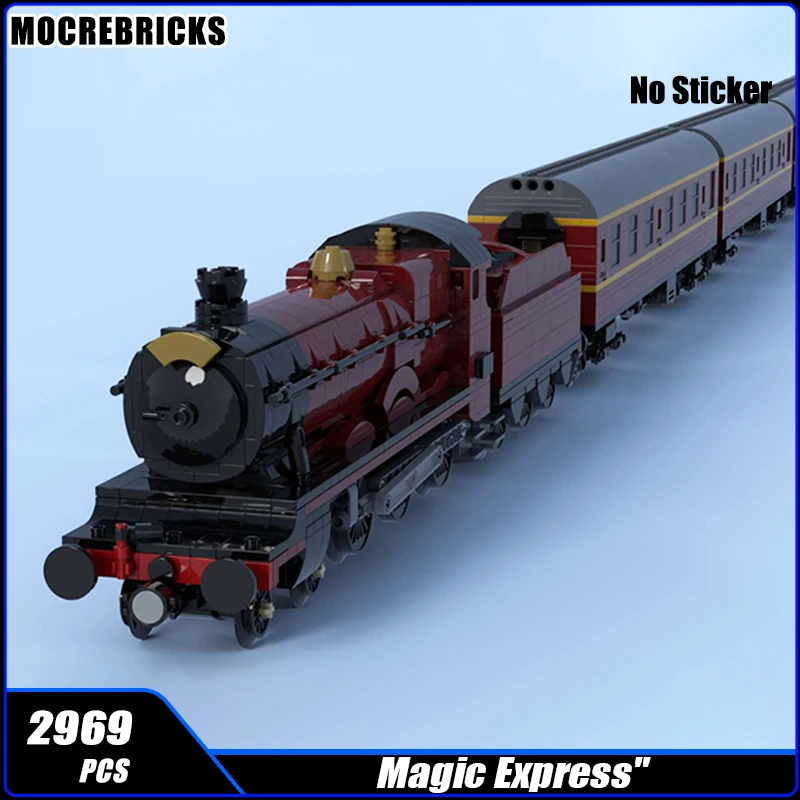 

Star Movie Railway Passenger Train Magic Express Steam Locomotive MOC Building Blocks Assembly Model Creative Bricks Toys Gifts