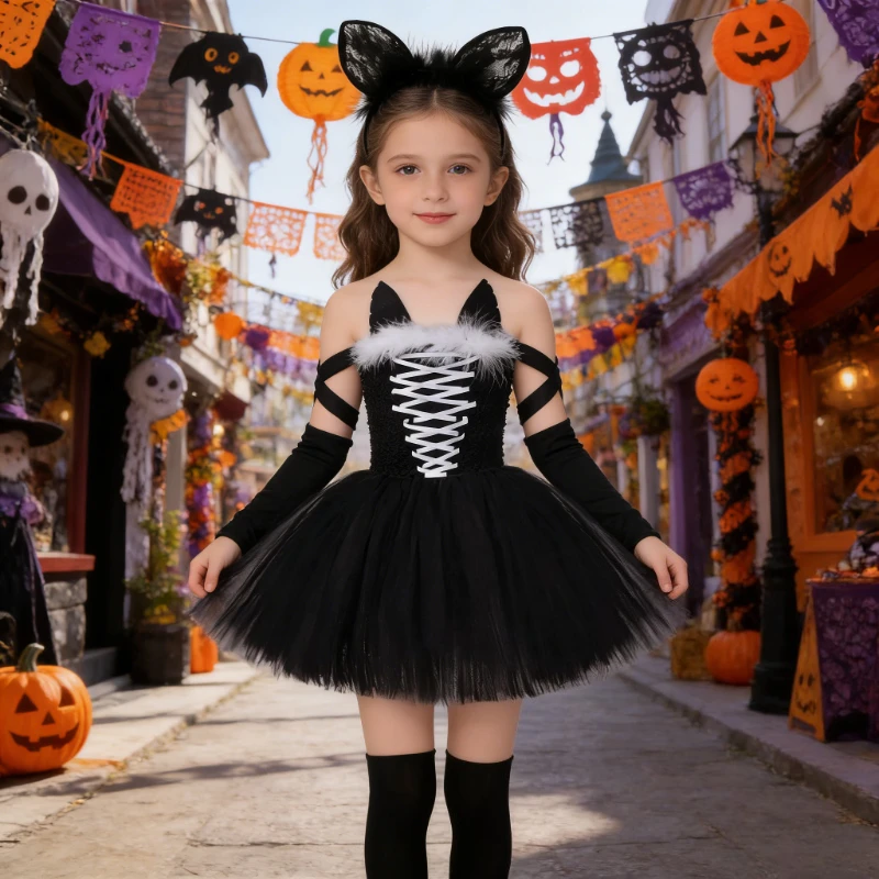 فستان توتو أسود على شكل قطة لل - مراجعة Toddler Girl Tulle Party Dress وسعره