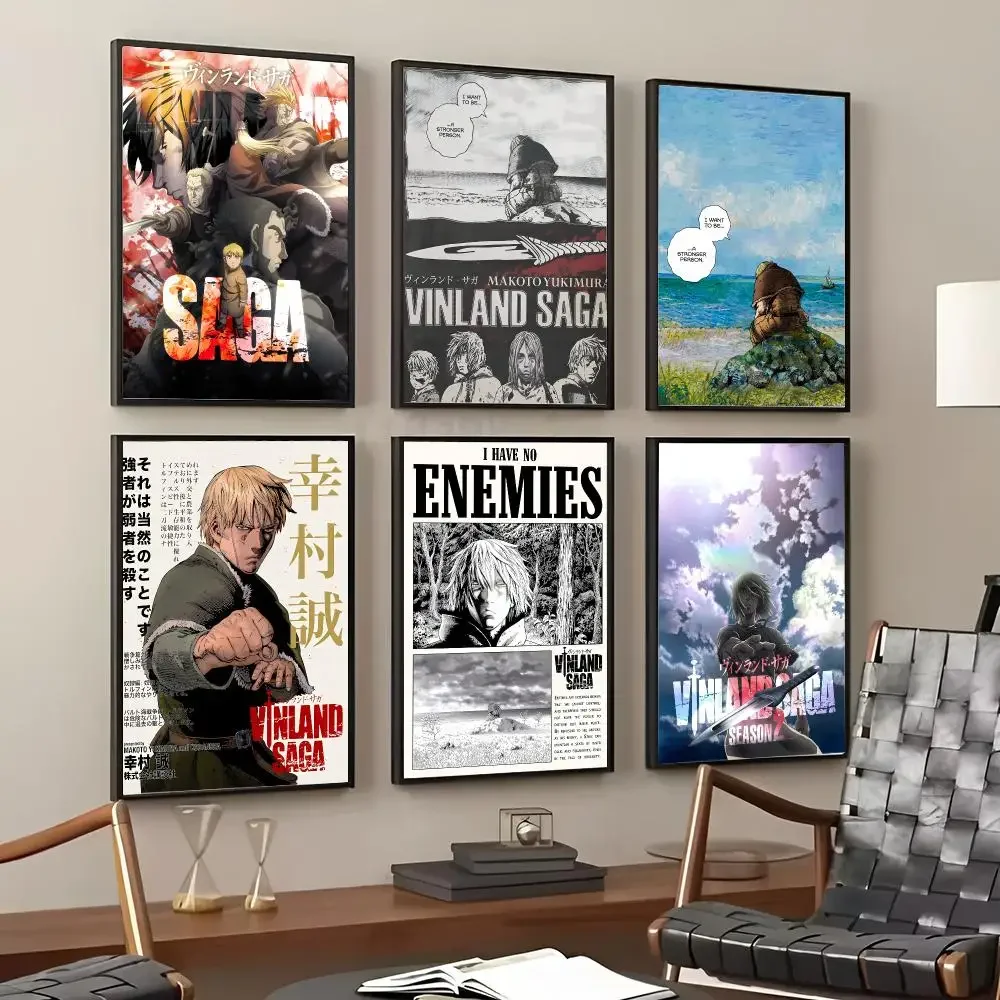 Anime V-Vinland Saga Painting Calligraphy Cotton Canvas Wall Art Poster HD Print Modern Home Decor Painting