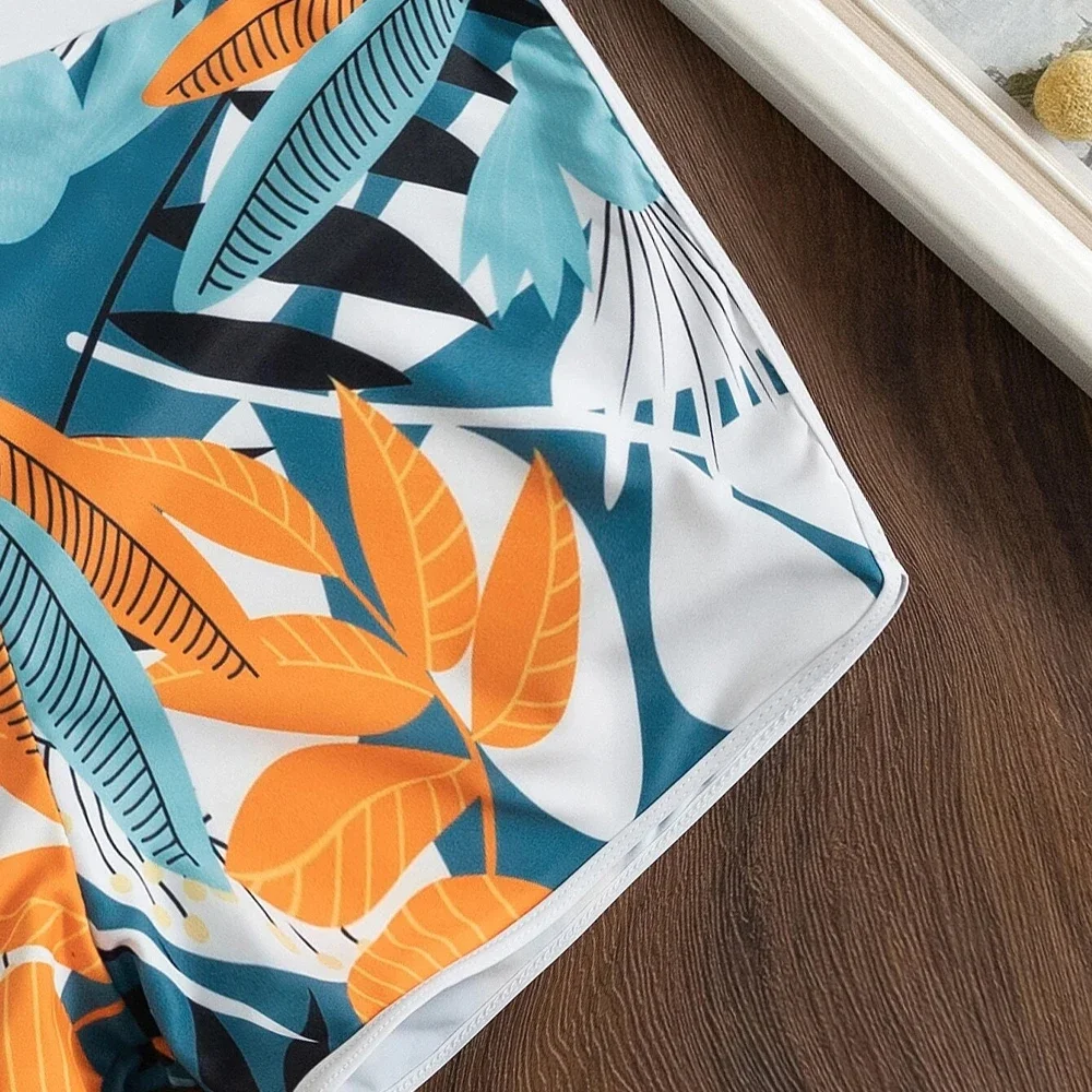 VigoBreviya 2025 Print Tied Halter Swimwear Women Sexy High Waist Push UP Shorts Bikini Set Swimsuit Backless Beach Bathing Suit