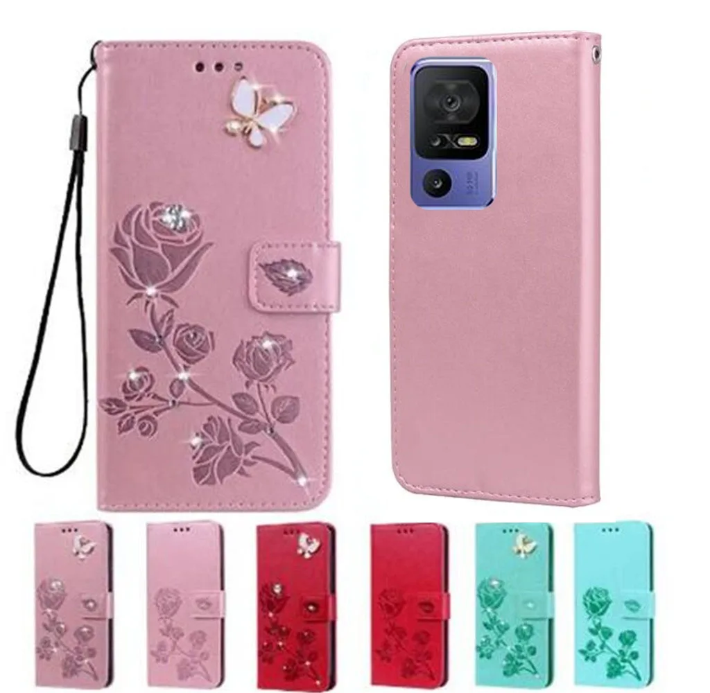 Funda de cuero para TCL 40 SE TCL 40SE TCL40SE 6156A 6156A1 6,75 "2023 funda con tapa cartera teléfono bolsa tarjeta Solts Etui