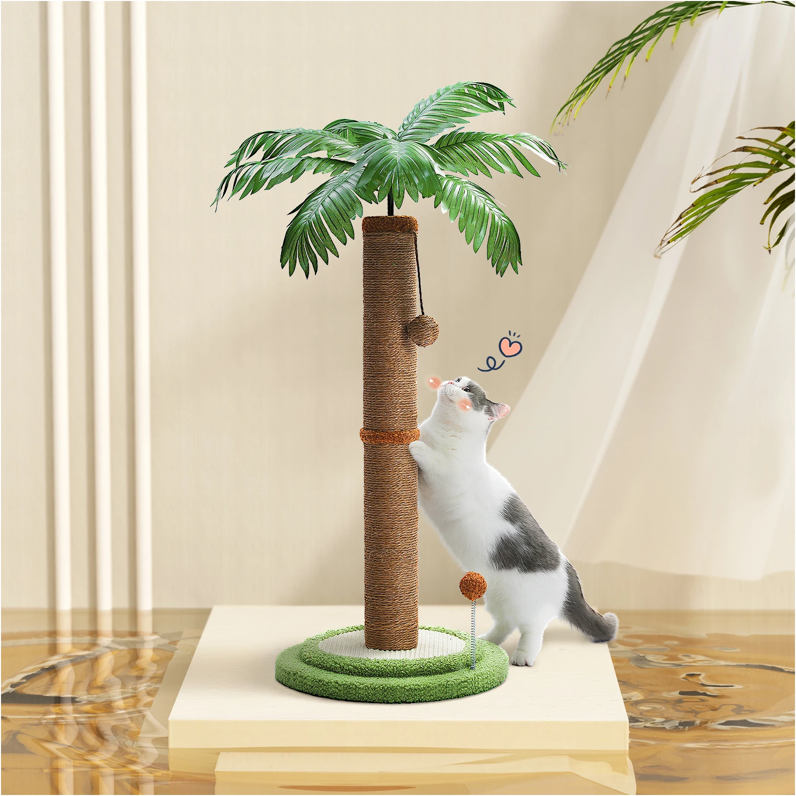 Imagem -03 - Cat Scratcher Coçar Post Bolas Interativas Sisal Coberto Gatinho Scratch Posts Gatos de Interior Gatos Grandes