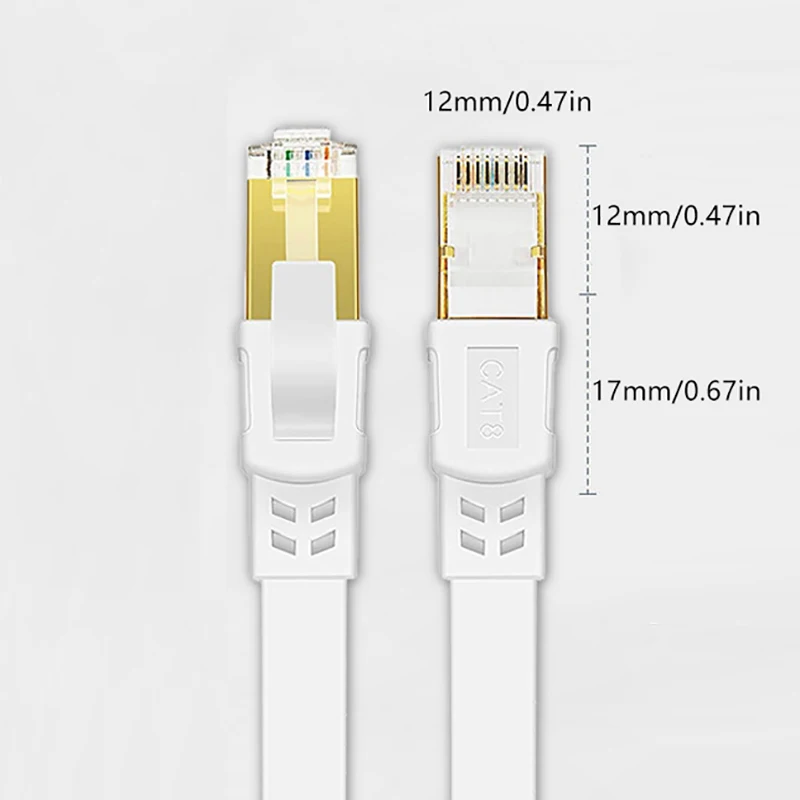 Klasse 8 Platte Netwerkkabel 1 m 2 m 3 m 5 m RJ45 Computerkamer Aansluitkabel Netwerk Router Computer PC LAN CAT8 Netwerk Jumper
