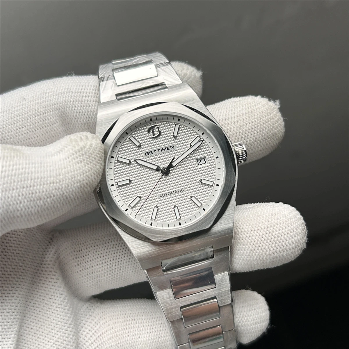 BETTIMER 2024 New Men\'s Mechanical Watches PT5000 Automatic Business 100m Waterproof BGW-9 Stainless Steel Clock watches for men