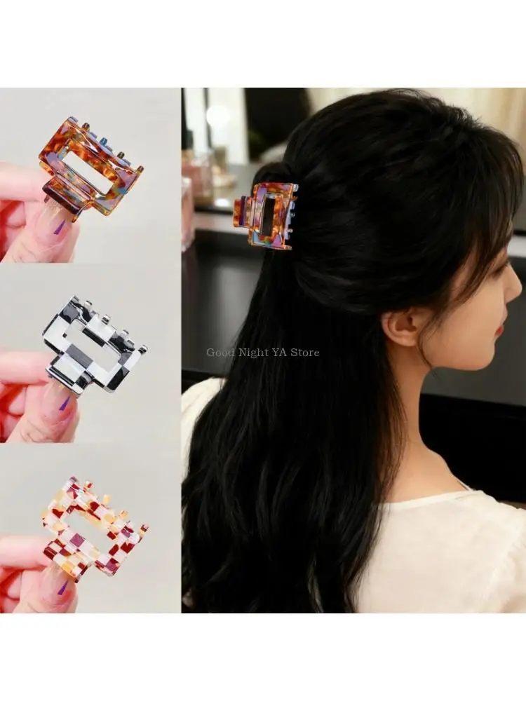  6Pcs Multipurpose Hair Clip Designed For Half Up Hairstyles Square Acrylic Barrettes Secure And Comfortable Wear