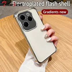 Glitter Shockproof Gradient Plating Silicone Case For INFINIX Hot 40 30 10S 9 Play 30i Pro 4G Transparent Back Cover