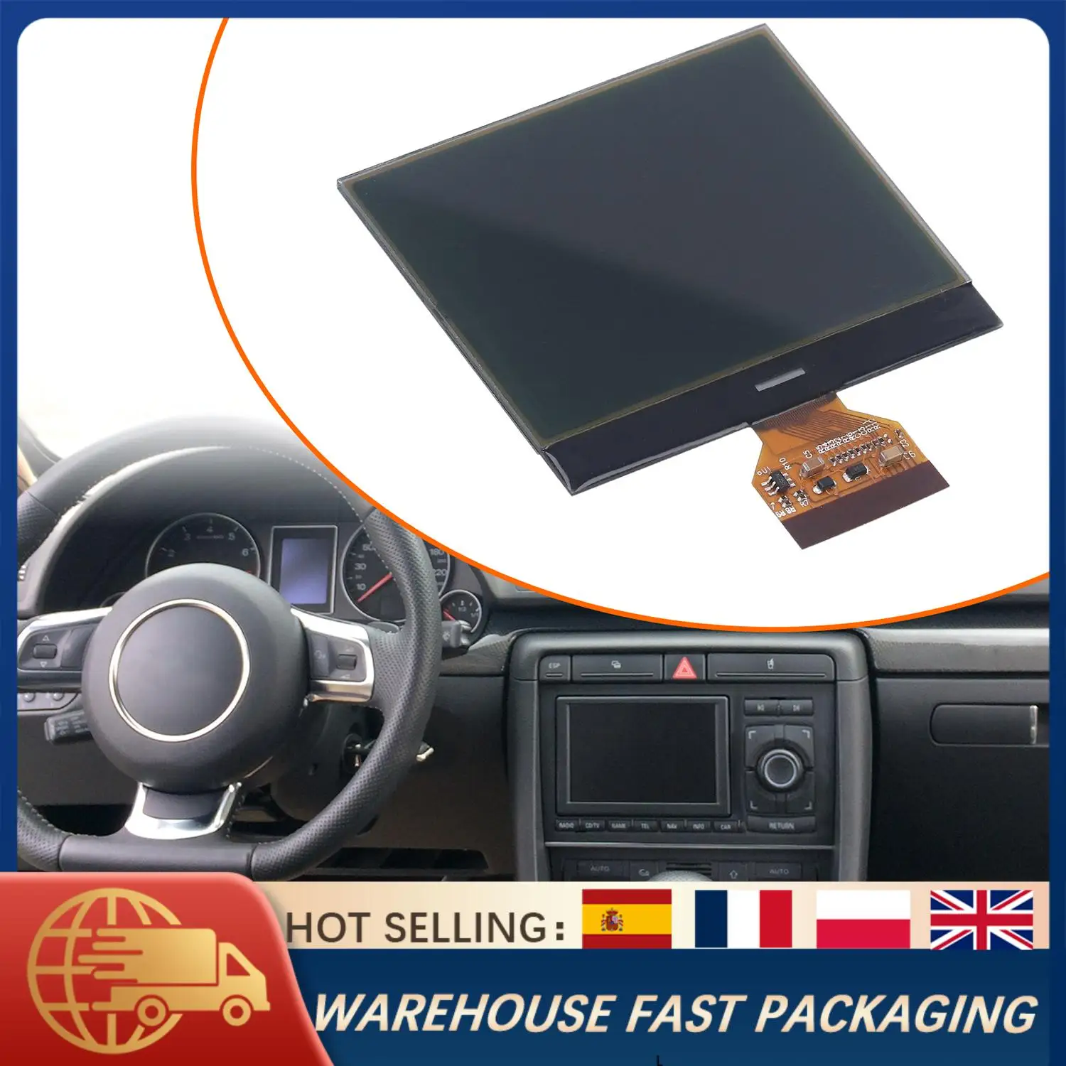 

Instrument Cluster LCD Display Screen Replacement For Audi A4 B6 B7 2002-2008 Dashboard Speedometer Pixel Repair High Quality