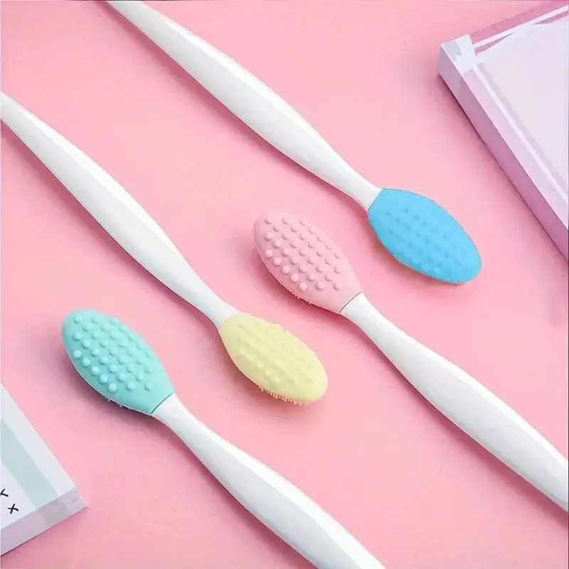 ชุดแปรงขัดหน้าซิลิโคนสำหรับขัดผิวอย่างอ่อนโยน4ชิ้น-เครื่องกำจัดสิวหัวดำและเครื่องนวดผิวสำหรับการดูแลความงามประจำวัน