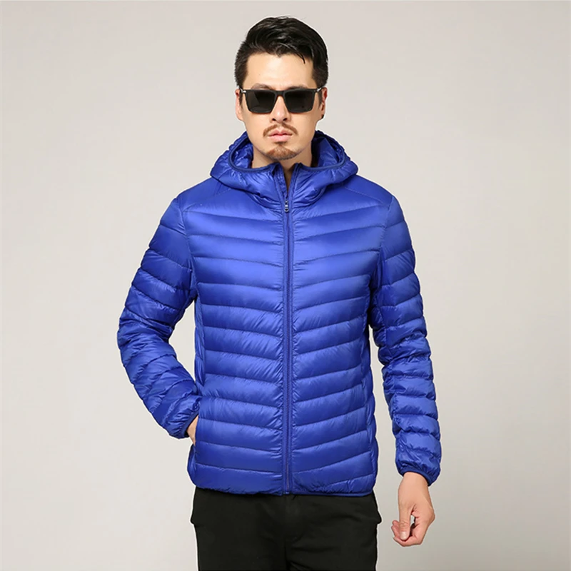 Chaqueta de plumón ultraligera para hombre, abrigo transpirable resistente al agua y al viento, talla grande, para todas las estaciones