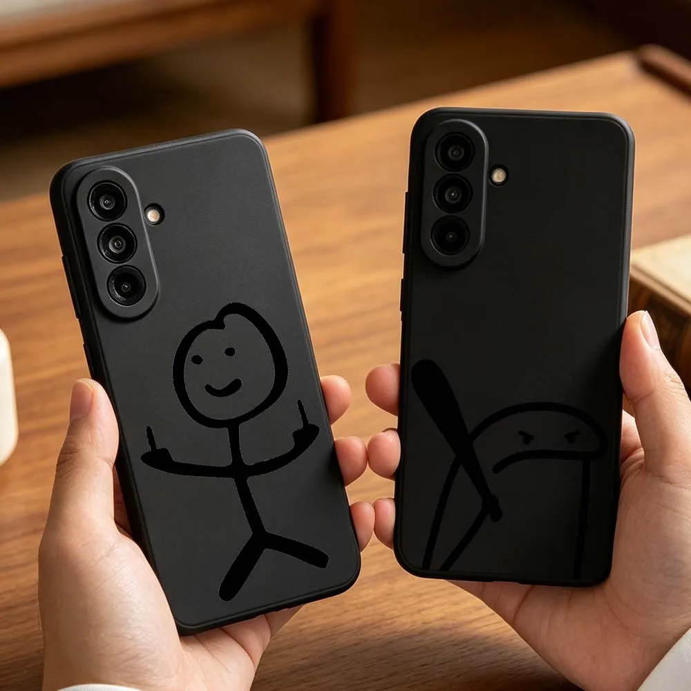 Stick Figure Art Cover For Samsung Galaxy A30 A26 A25 A23 A21 A17 A16 A15 A14 A13 A07 A06 A05 Phone Case