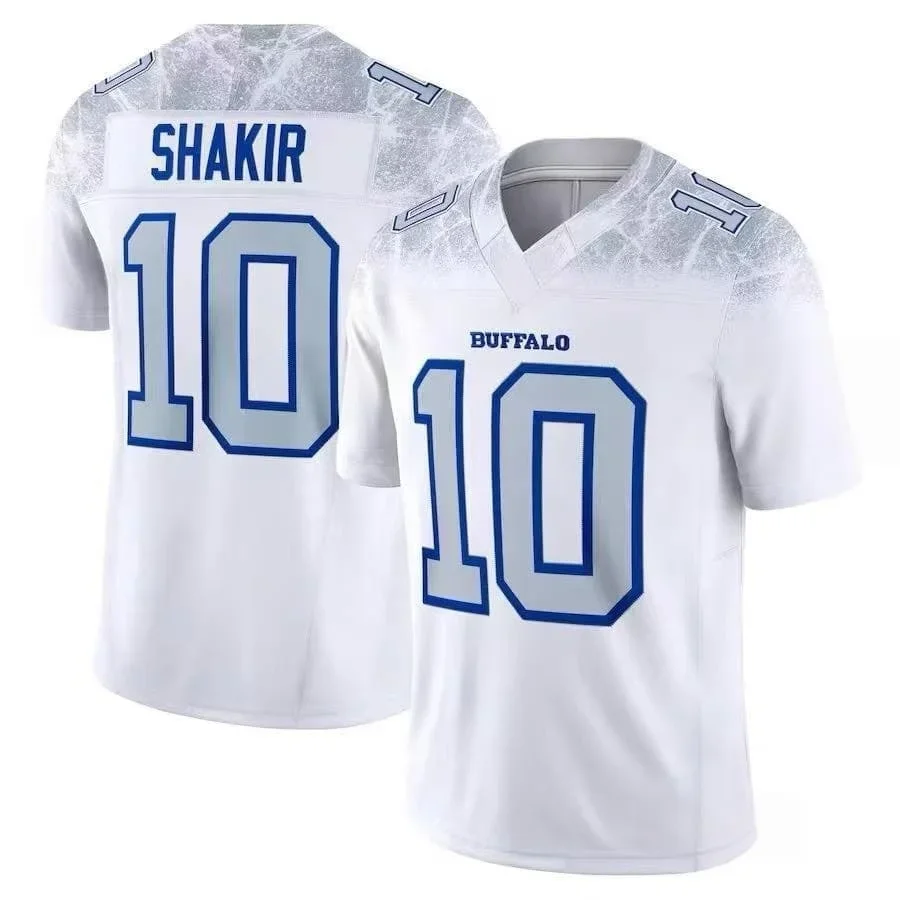 Neue Buffalo Bills für Männer # 17 Josh Allen Trikot Weiß V-Ausschnitt Name Nummer Kurzarm Sporttrikot für Fans Familienoutfit – Detail 5