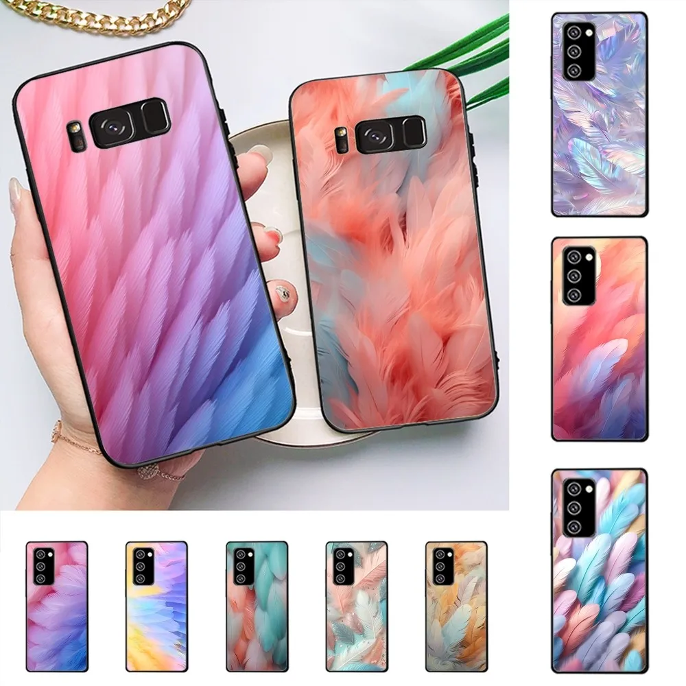 

Fashion Gradient Feather Phone Case For Samsung J 7 Plus 7core J7 Neo J6 Plus Prime J6 J4 J5 Mobile Cover